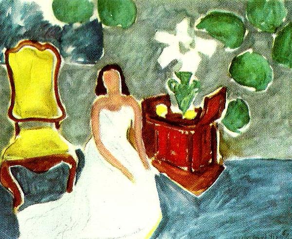 Henri Matisse flicka i vit klanning oil painting image